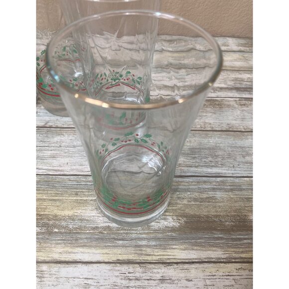 Arby’s 1987 Christmas Collection Glasses Set of 6 Holly Berry Tumblers Libbey - Picture 5 of 8